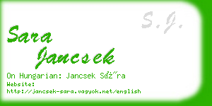 sara jancsek business card